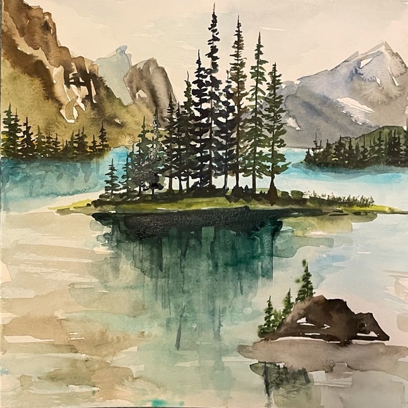 Original watercolor painting 🌲🌲🌲 the northwest - Picture 2 of 3